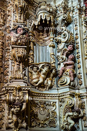  Interior da Igreja de Santa Efigênia (1723) também conhecida como Igreja de Chico Rei - Papa negro no detalhe  - Ouro Preto - Minas Gerais (MG) - Brasil