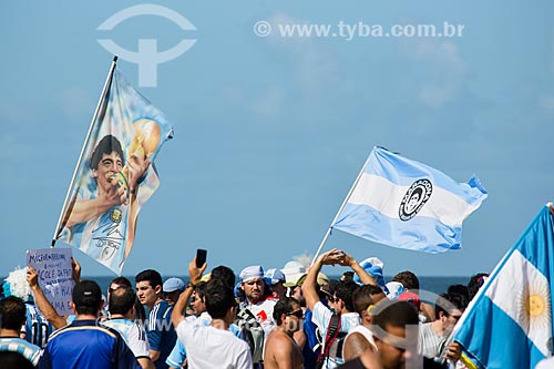 Torcedores Argentinos próximo à Fifa Fan Fest antes do jogo entre Alemanha x Argentina pela final a Copa do Mundo no Brasil  - Rio de Janeiro - Rio de Janeiro (RJ) - Brasil