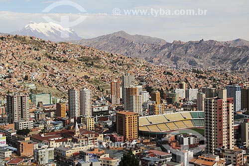  Vista geral de La Paz com o Estádio Hernando Siles (1931)  - La Paz - Departamento de La Paz - Bolívia