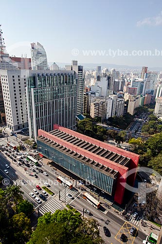 Vista geral da Avenida Paulista com o Museu de Arte de São Paulo (MASP)  - São Paulo - São Paulo (SP) - Brasil