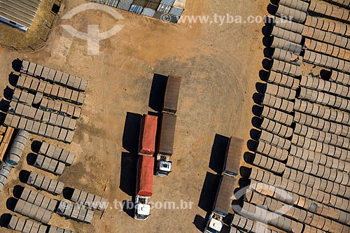  Foto aérea de caminhões no Porto de Porto Velho  - Porto Velho - Rondônia (RO) - Brasil