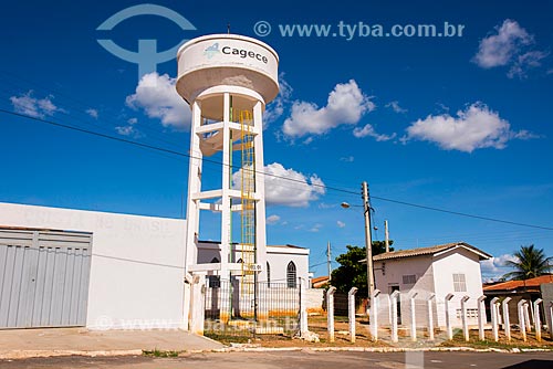  Caixa dágua da Companhia de Águas e Esgotos do Ceará (CAGECE) - concessionária de serviços de tratamento de água e esgoto  - Jati - Ceará (CE) - Brasil