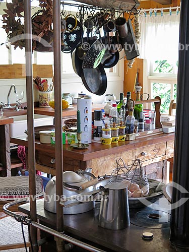  Interior da cozinha de casa de campo  - São Francisco de Paula - Rio Grande do Sul (RS) - Brasil