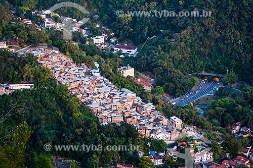  Vista da favela do Cerro Corá a partir do Mirante Dona Marta  - Rio de Janeiro - Rio de Janeiro (RJ) - Brasil