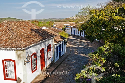  Vista dos casarios da Rua Padre Toledo a partir do pátio da Igreja Matriz de Santo Antônio  - Tiradentes - Minas Gerais (MG) - Brasil