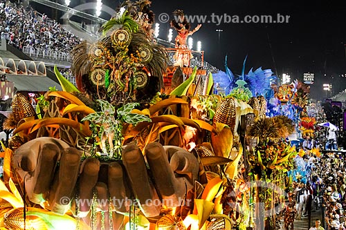  Desfile do Grêmio Recreativo Escola de Samba Acadêmicos do Salgueiro - Carro alegórico - Enredo 2014 - Gaia - a vida em nossas mãos  - Rio de Janeiro - Rio de Janeiro (RJ) - Brasil