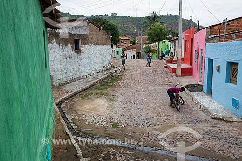  Esgoto a céu aberto em rua na Colina do Horto  - Juazeiro do Norte - Ceará (CE) - Brasil