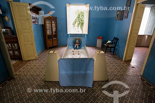  Cama onde dormia e faleceu Padre Cícero em exposição no Museu Vivo de Padre Cícero - também conhecido como Casarão do Horto  - Juazeiro do Norte - Ceará (CE) - Brasil