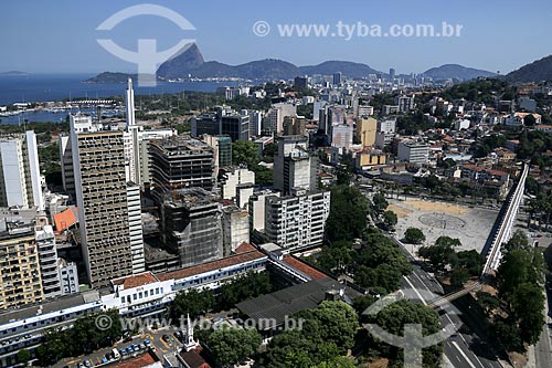  Prédios entre os bairros do Centro e Lapa com a Marina da Glória e o Pão de Açúcar ao fundo  - Rio de Janeiro - Rio de Janeiro (RJ) - Brasil