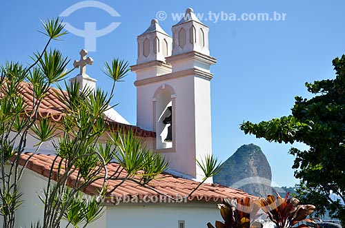  Campanário da Capela de Santa Bárbara (século XVII) na Fortaleza de Santa Cruz da Barra com o Pão de Açúcar ao fundo  - Niterói - Rio de Janeiro (RJ) - Brasil