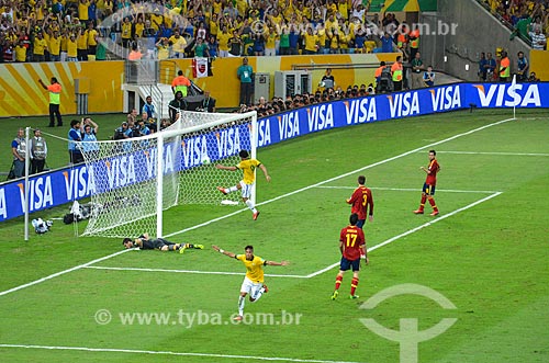  Neymar comemorando gol sobre a Espanha pela final da Copa das Confederações no Estádio Jornalista Mário Filho - também conhecido como Maracanã  - Rio de Janeiro - Rio de Janeiro (RJ) - Brasil