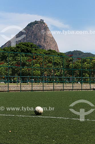  Campo de futebol do Aterro do Flamengo com o Pão de Açúcar ao fundo  - Rio de Janeiro - Rio de Janeiro (RJ) - Brasil