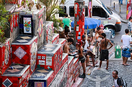  Turistas na Escadaria do Selarón  - Rio de Janeiro - Rio de Janeiro (RJ) - Brasil