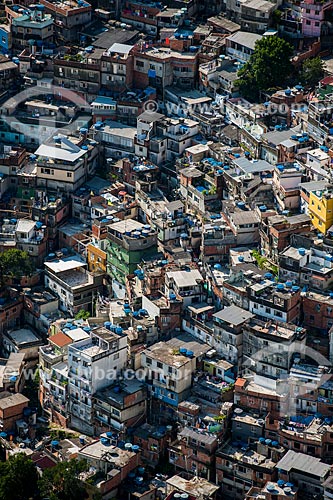  Casas da favela da Rocinha vistas a partir da trilha do Morro Dois Irmãos  - Rio de Janeiro - Rio de Janeiro (RJ) - Brasil