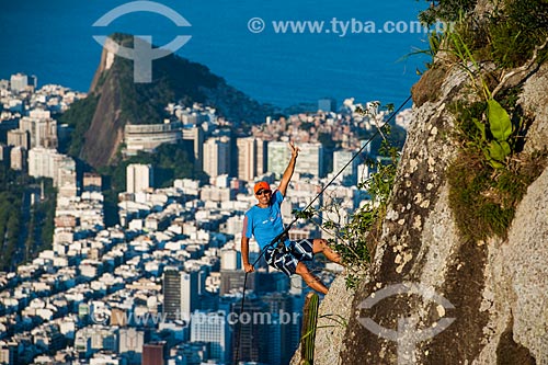  Praticante de rapel no Morro Dois Irmãos  - Rio de Janeiro - Rio de Janeiro (RJ) - Brasil