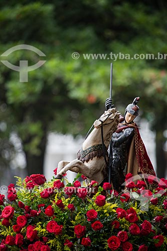  Estátua de São Jorge durante a procissão em celebração à São Jorge na Avenida Atlântica  - Rio de Janeiro - Rio de Janeiro (RJ) - Brasil