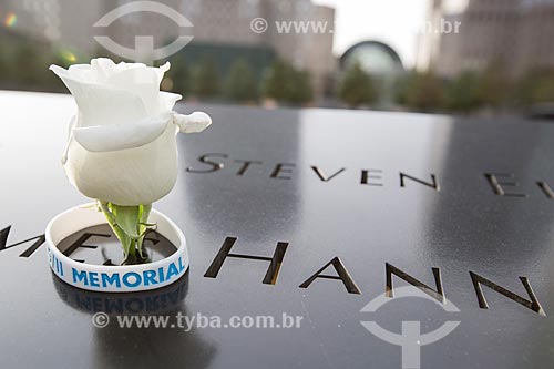  Detalhe de flor no Memorial e Museu Nacional do 11 de Setembro (Marco Zero do World Trade Center)  - Cidade de Nova Iorque - Nova Iorque - Estados Unidos