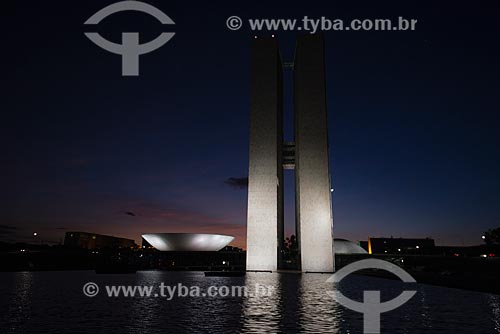  Anoitecer no Congresso Nacional  - Brasília - Distrito Federal (DF) - Brasil