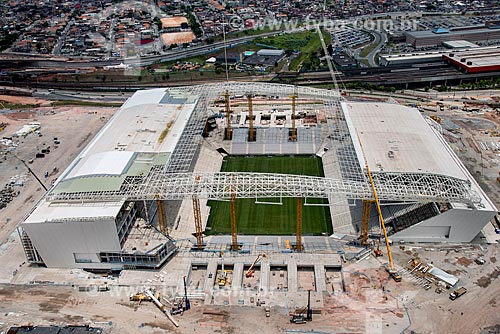  Foto aérea das obras da Arena Corinthians e entorno  - São Paulo - São Paulo (SP) - Brasil