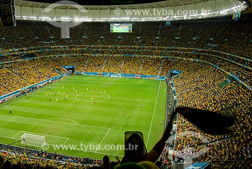  Interior do Estádio Nacional de Brasília Mané Garrincha antes do jogo entre Brasil x Camarões durante a Copa do Mundo no Brasil  - Brasília - Distrito Federal (DF) - Brasil
