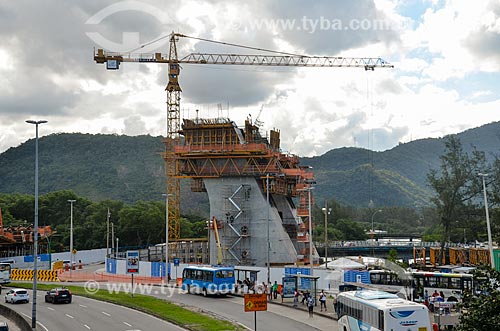  Construção da Ponte Estaiada sobre o canal da Lagoa da Tijuca - Obras da Linha 4 do Metrô  - Rio de Janeiro - Rio de Janeiro (RJ) - Brasil