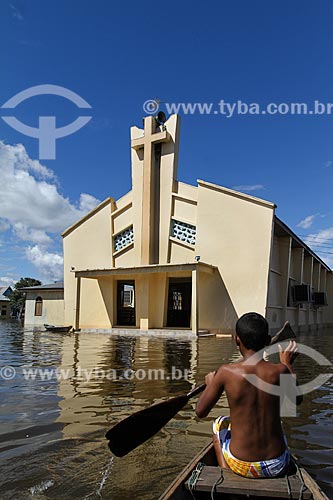  Cidade de Anamã durante a enchente do Rio Solimões  - Anamã - Amazonas (AM) - Brasil