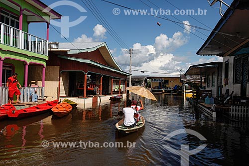  Cidade de Anamã durante a enchente do Rio Solimões  - Anamã - Amazonas (AM) - Brasil