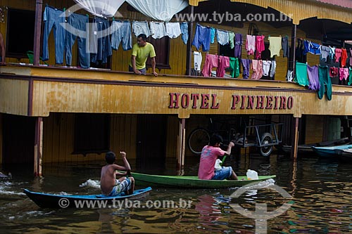  Cidade de Anamã durante a enchente do Rio Solimões  - Anamã - Amazonas (AM) - Brasil