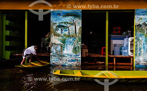  Cidade de Anamã durante a enchente do Rio Solimões  - Anamã - Amazonas (AM) - Brasil