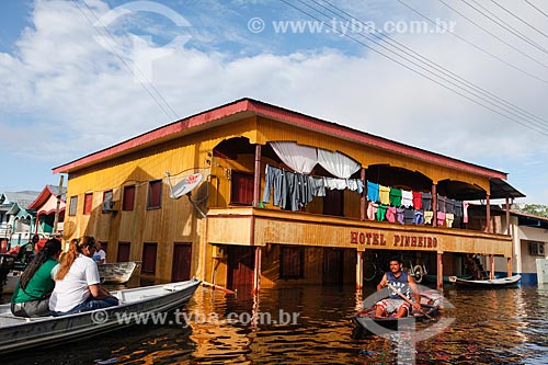  Cidade de Anamã durante a enchente do Rio Solimões  - Anamã - Amazonas (AM) - Brasil