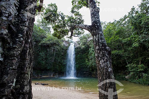  Banhista na Cachoeira do Abade no Parque Estadual da Serra dos Pireneus  - Pirenópolis - Goiás (GO) - Brasil