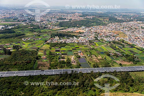  Foto aérea de trecho do Rodoanel Mário Covas - também conhecido como Rodoanel Metropolitano de São Paulo - próximo à Suzano  - Suzano - São Paulo (SP) - Brasil