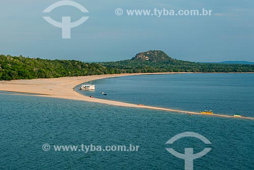 Foto aérea da praia fluvial de Ponta do Caruru - visível apenas na época de seca  - Santarém - Pará (PA) - Brasil