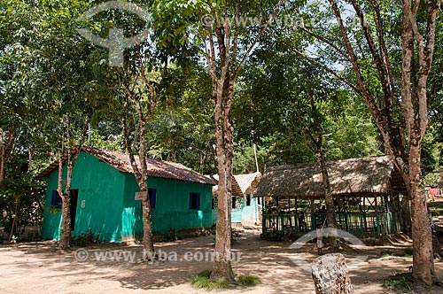  Casa na Comunidade Ribeirinha Maguary - ribeirinhos que viviam da extração do látex - na Floresta Nacional do Tapajós  - Belterra - Pará (PA) - Brasil