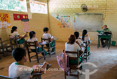  Sala de Aula da Escola Municipal de Ensino Fundamental Nossa Senhora do Perpétuo Socorro na Floresta Nacional do Tapajós  - Belterra - Pará (PA) - Brasil