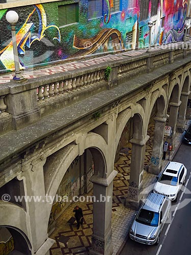  Viaduto Otávio Rocha sobre a Avenida Borges de Medeiros  - Porto Alegre - Rio Grande do Sul (RS) - Brasil