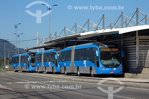  Ônibus articulado do BRT (Bus Rapid Transit) Transoeste - Terminal Mato Alto  - Rio de Janeiro - Rio de Janeiro (RJ) - Brasil