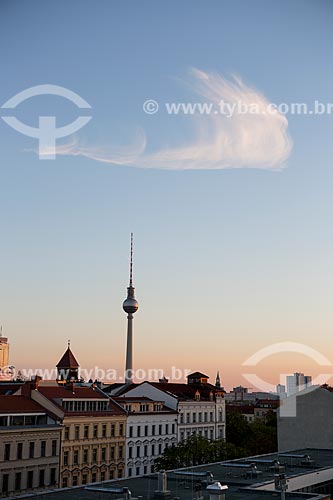  Pôr do sol na Torre de TV (Fernsehturm)  - Berlim - Berlim - Alemanha