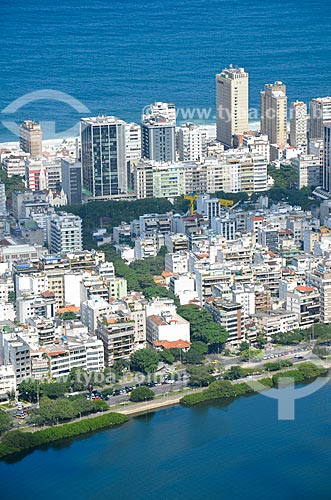  Vista da Praça Nossa Senhora da Paz e dos prédios de Ipanema a partir do Morro dos Cabritos  - Rio de Janeiro - Rio de Janeiro (RJ) - Brasil