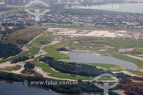  Foto aérea do Campo de Golfe da Barra da Tijuca - parte do Parque Olímpico Rio 2016  - Rio de Janeiro - Rio de Janeiro (RJ) - Brasil