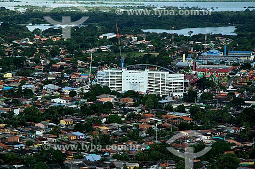  Foto aérea do Centro Cultural e Esportivo Amazonino Mendes (1988) - também conhecido como Bumbódromo  - Parintins - Amazonas (AM) - Brasil