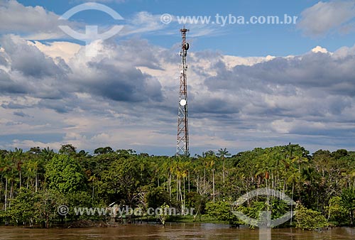  Antena de celular às margens do Rio Amazonas - próximo à cidade de Urucurituba  - Urucurituba - Amazonas (AM) - Brasil
