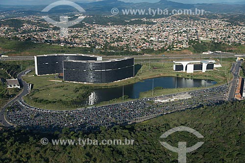  Foto aérea do Prédio Minas e Prédio Gerais - sede das Secretarias do Governo do Estado - na Cidade Administrativa Presidente Tancredo Neves (2010)  - Belo Horizonte - Minas Gerais (MG) - Brasil