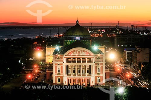  Pôr do sol no Teatro Amazonas (1896)  - Manaus - Amazonas (AM) - Brasil