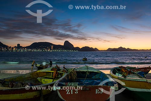  Barcos na colônia de pescadores Z-13 - Posto 6 da Praia de Copacabana  - Rio de Janeiro - Rio de Janeiro (RJ) - Brasil