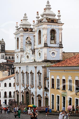  Fachada da Igreja de Nossa Senhora do Rosário dos Pretos (século XVIII) no Pelorinho  - Salvador - Bahia (BA) - Brasil