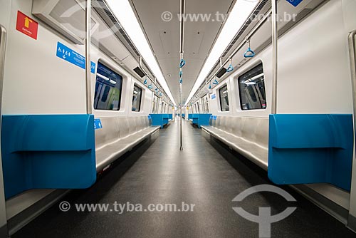  Interior dos novos vagões do metrô na Linha 1  - Rio de Janeiro - Rio de Janeiro (RJ) - Brasil