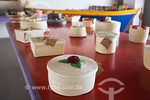  Utensi­lios produzidos pelas artesãs de Pontal do Coruripe, que produzem artesanato com palha da palmeira ouricuri  - Coruripe - Alagoas (AL) - Brasil