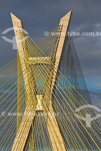  Detalhe da Ponte Octávio Frias de Oliveira (2008) sobre o Rio Pinheiros  - São Paulo - São Paulo (SP) - Brasil