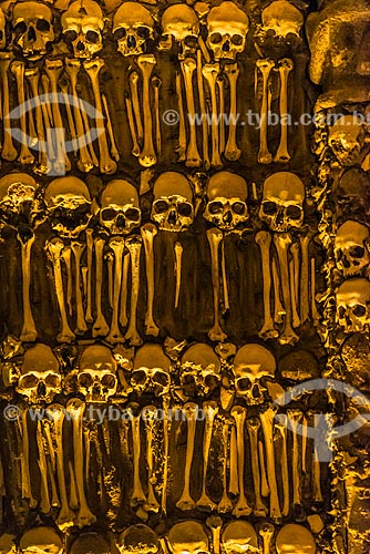  Detalhe de esqueletos no interior da Capela dos Ossos (Século XVII) - anexo à Igreja de São Francisco  - Concelho de Évora - Distrito de Évora - Portugal
